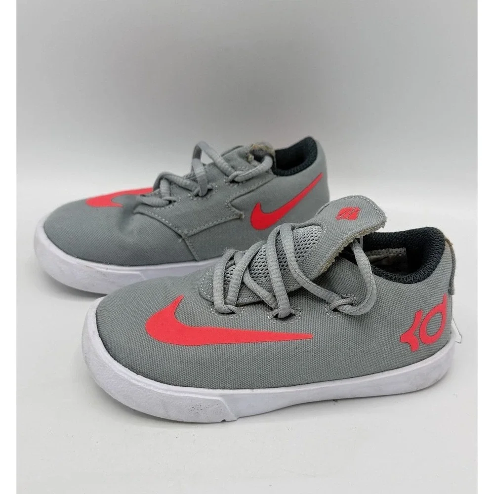 Nike KD Vulc Shoes Youth Sz 7C Gray Hyper Punch Sneakers Trainers